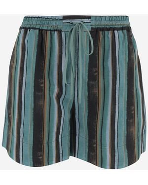 Pinko Shorts Striped Cotton - Green