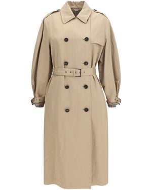 Brunello Cucinelli Belted Trench Coat Cotton; Linen - Natural