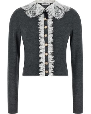Self-Portrait Wool Cardigan Clothing - Black