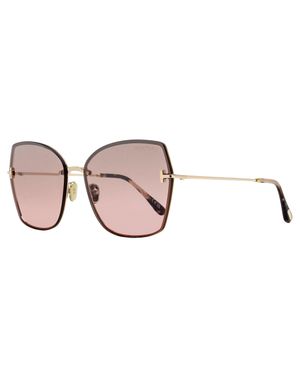 Tom Ford Nickie-02 Sunglasses Tf1107 28U-Rose Havana 62Mm Ft1107/Rose Metal/Plastic (Acetate) - Black