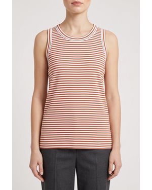 Brunello Cucinelli Striped Cotton Tank Shirt - Red