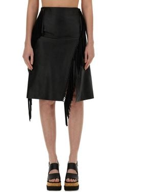 Stella McCartney Fringed Mini Skirt - Black