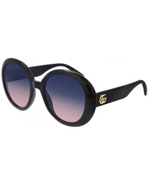 Gucci Sunglasses Round Full Rim, Frame And Gradient Lens Gg0712S002 - Blue