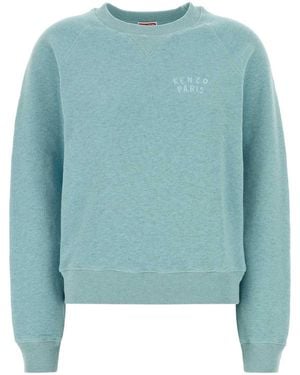 KENZO Melange Light- Cotton Sweatshirt - Blue