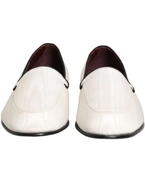 Dolce & Gabbana Velvet Slip On Flats Loafers Shoes Leather - Natural