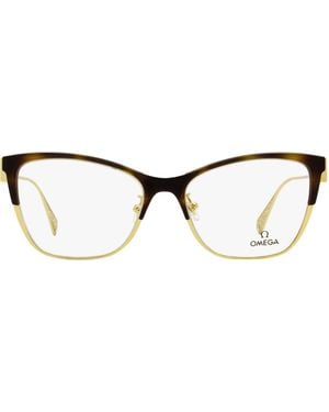 Omega Om5001H Butterfly Eyeglasses 052-Havana 54Mm Metal/Plastic (Acetate) - Black