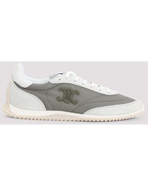 Celine Khaki Triomphe 10 Nylon Trainers - Grey