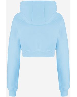 Just Cavalli Cropped Cotton Sweatshirt - Blue