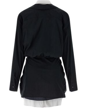 The Attico Double Layer Shirt Dress - Black