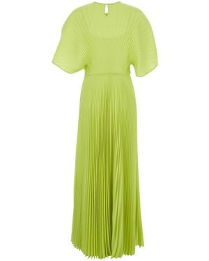 Twinset Long Dress With Elegant Details And Light Fabric - Green