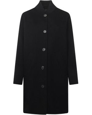 Pinko Long Double-Face Cloth Coat - Black