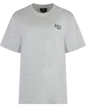 A.P.C. T-Shirt Rue Madame Heathered- Cotton T-Shirts & Jerseys - Gray