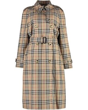 Burberry Gabardine Trench Coat - Natural