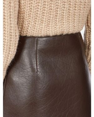 Ferragamo Leather-Skirt - Brown