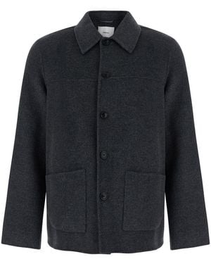 Grifoni Double Bluson Wool Jacket Coat - Blue