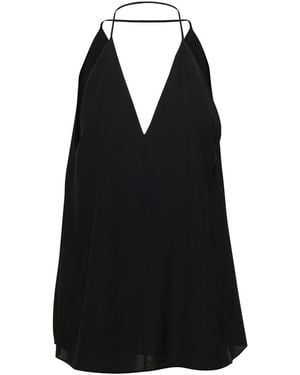 TOTEME Silk Top With Double Halter Neck Tops - Black