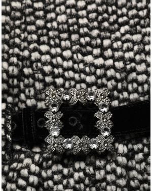 Dolce & Gabbana Tweed High Waist Pleated Skirt - Black