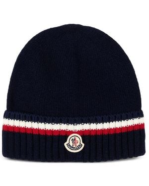 Moncler Knitted Wool Hat - Blue