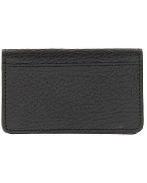 Maison Margiela Leather Card Holder Wallets & Purses - Black