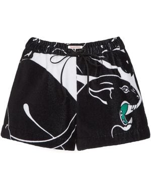 Valentino Panther Terry Shorts - Black