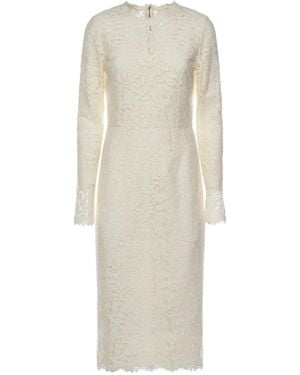Dolce & Gabbana Stretch Lace Dress - White