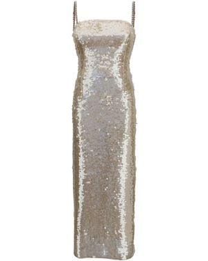 Nissa Midi Sequin Dress Nylon - White
