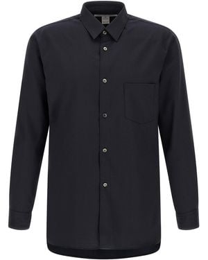 Comme des Garçons Comme Des Garçons Pinstripe Wool Blend Shirt - Blue