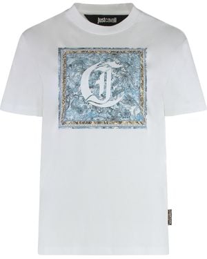 Just Cavalli Printed Cotton T-Shirt T-Shirts & Jerseys - Gray