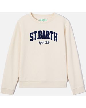 MC2 Saint Barth Cream Bobby Sweatshirt With Sport Club Embroidery - Natural