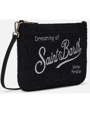 MC2 Saint Barth Parisienne Tweed Crossbody Bag Pochette - Black