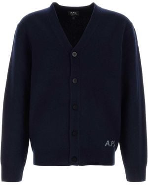 A.P.C. Wool Cardigan - Blue