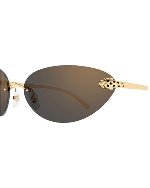 Cartier Ct0635S Panthère De 001 Metal Occhiali Da Sole - Grey