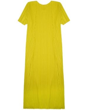 Issey Miyake Issey Miyake Polyester Midi Dress - Yellow