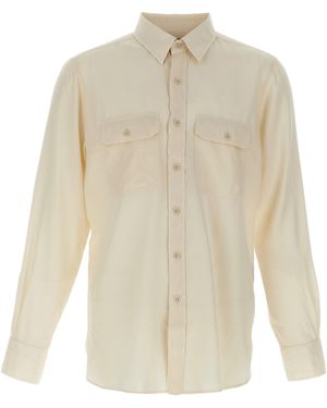 Tom Ford Twill Shirt With Military Fit - White