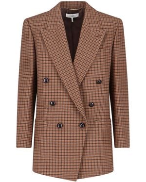 Chloé Checked Wool-Blend Blazer - Brown