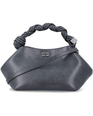 Ganni Small Braided Bow Shoulder Bag - Blue