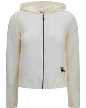 Burberry Beige Wool Oves Aries Hoodie - Gray