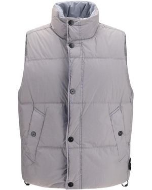 Stone Island Crinkle Reps Ny Padded Vest - Grey