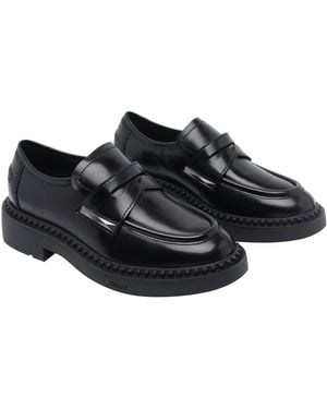 Ash Flat Shoes Calf Leather/Rubber Sole - Black