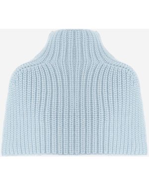 Sa Su Phi Cashmere High-Neck Shawl Capes - Blue