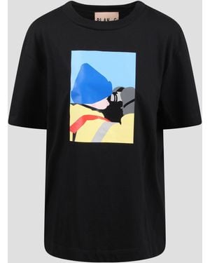 Plan C Graphic-Print T-Shirt - Black