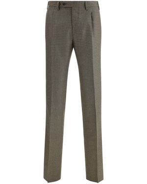 Germano Zama Houndstooth Pattern Trousers - Grey