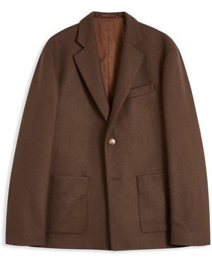 Doppiaa Aaura Wool Single-Breasted Jacket Coats - Brown