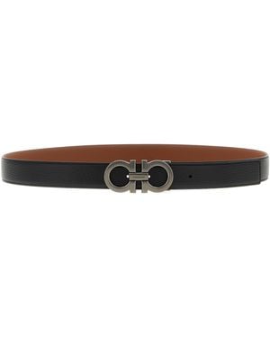 Ferragamo Gancini Reversible Belt - White
