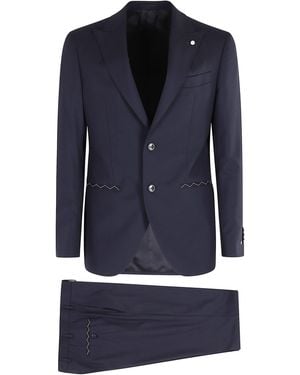 Luigi Bianchi Abito Petto A Lancia 2 Bott - Blue