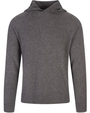 Vince Wool And Cashmere Hooded Jumper - Grey