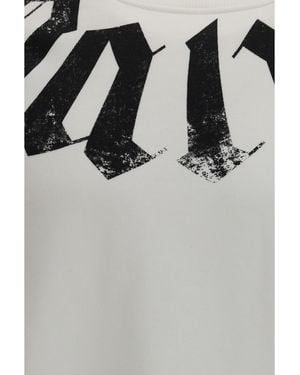 Palm Angels Sweatshirt Big Neck Logo Off-- Cotton Sweatshirts - Black