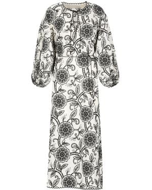 Zimmermann Tallow Embroiderd Midi Dress - White