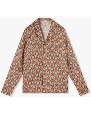 Doppiaa Aalgeri Printed Long Sleeves Overshirt Shirt - Brown