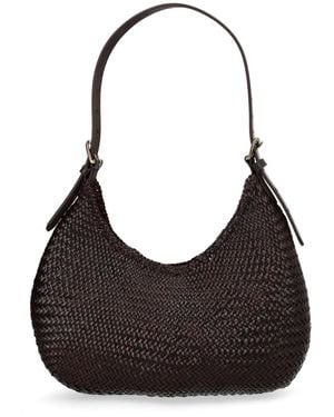 Dragon Diffusion Shoulder Bag Half Moon Leather - Black